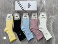 Alo Cotton Visible Colour, Cuff And Emblem Details Crew Socks - 5-Pair Set