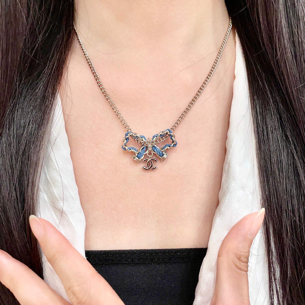 Signature Emblem Pendant Necklace in Polished Metal-Tone – Design 112 front product view