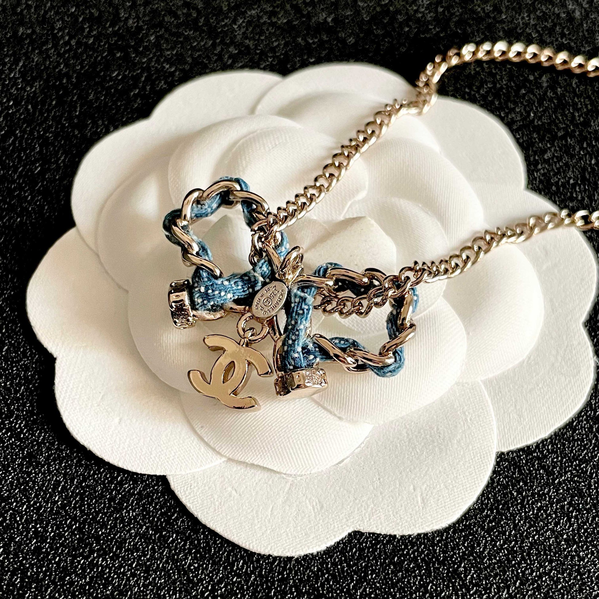 Signature Emblem Pendant Necklace in Polished Metal-Tone – Design 112 front product view