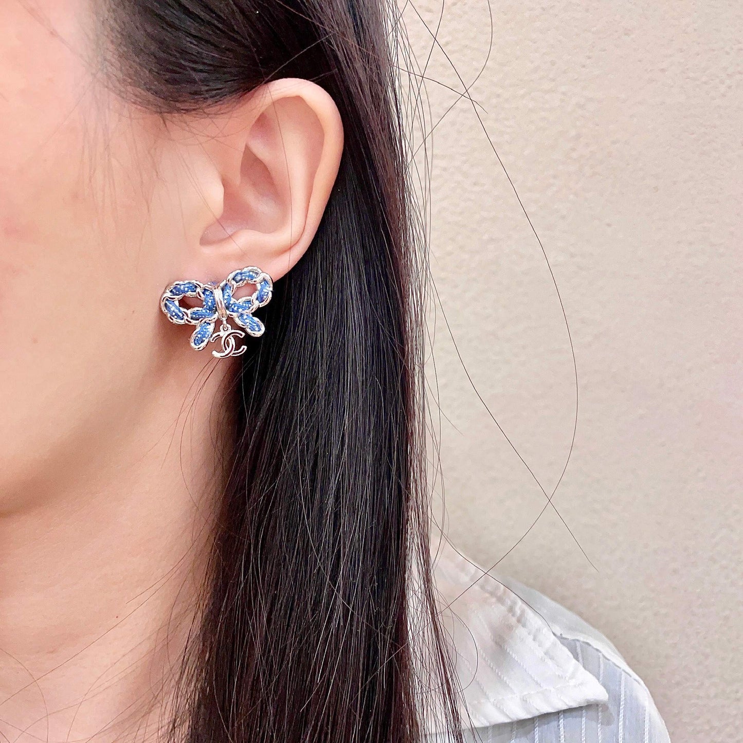 Signature Emblem Stud Earrings in Polished Metal-Tone – Design 120 detail view