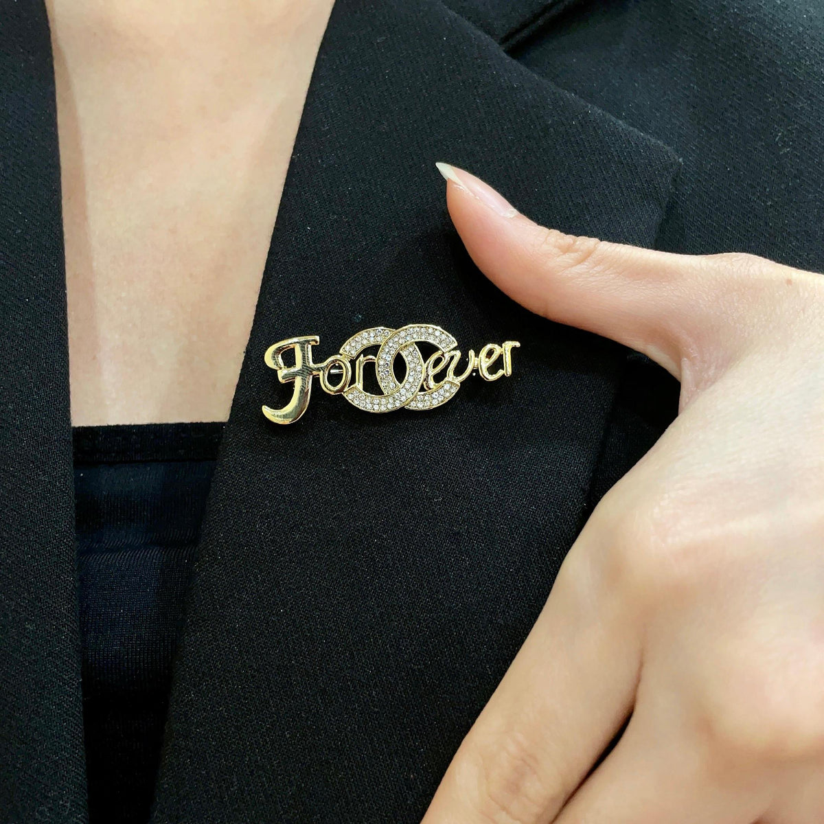 Signature Emblem Brooch in Polished Metal-Tone – Design 059 main product view