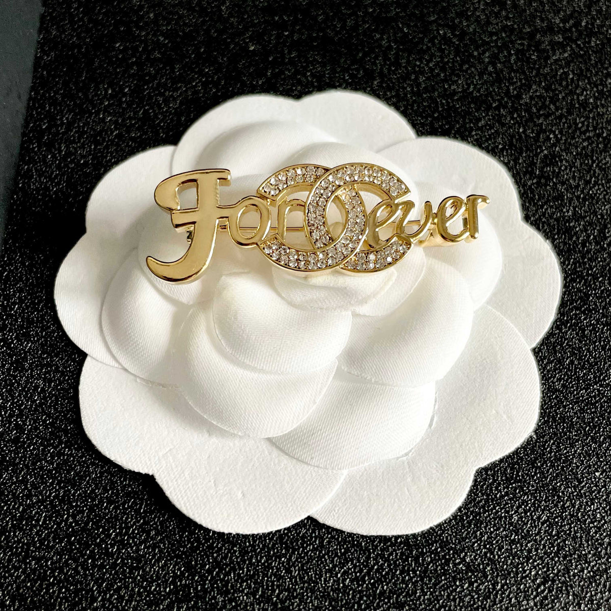 Signature Emblem Brooch in Polished Metal-Tone – Design 059 front product view