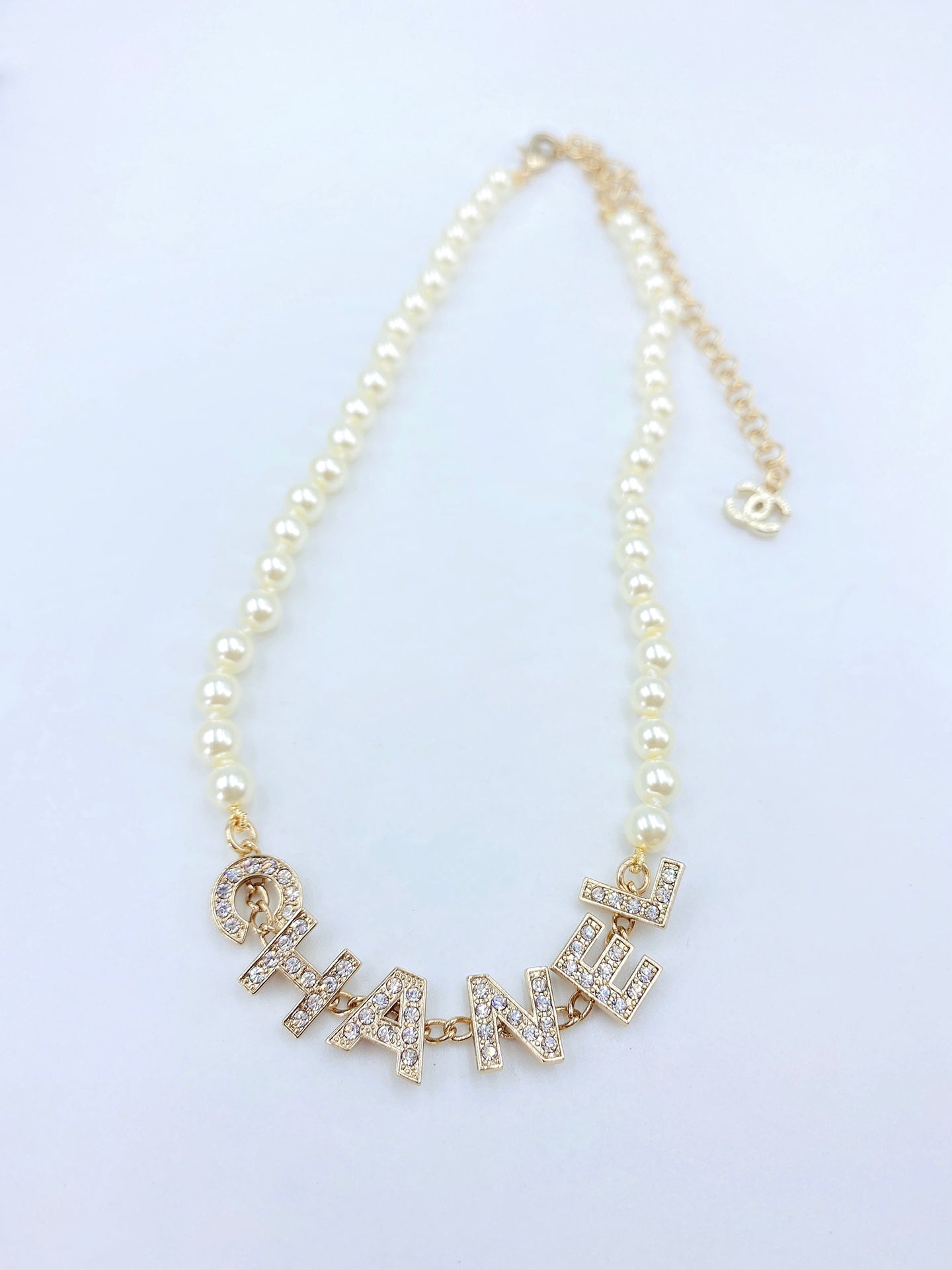 Letter Pearl-Detail Pendant Necklace – Pearl Detail – Design 003 main product view