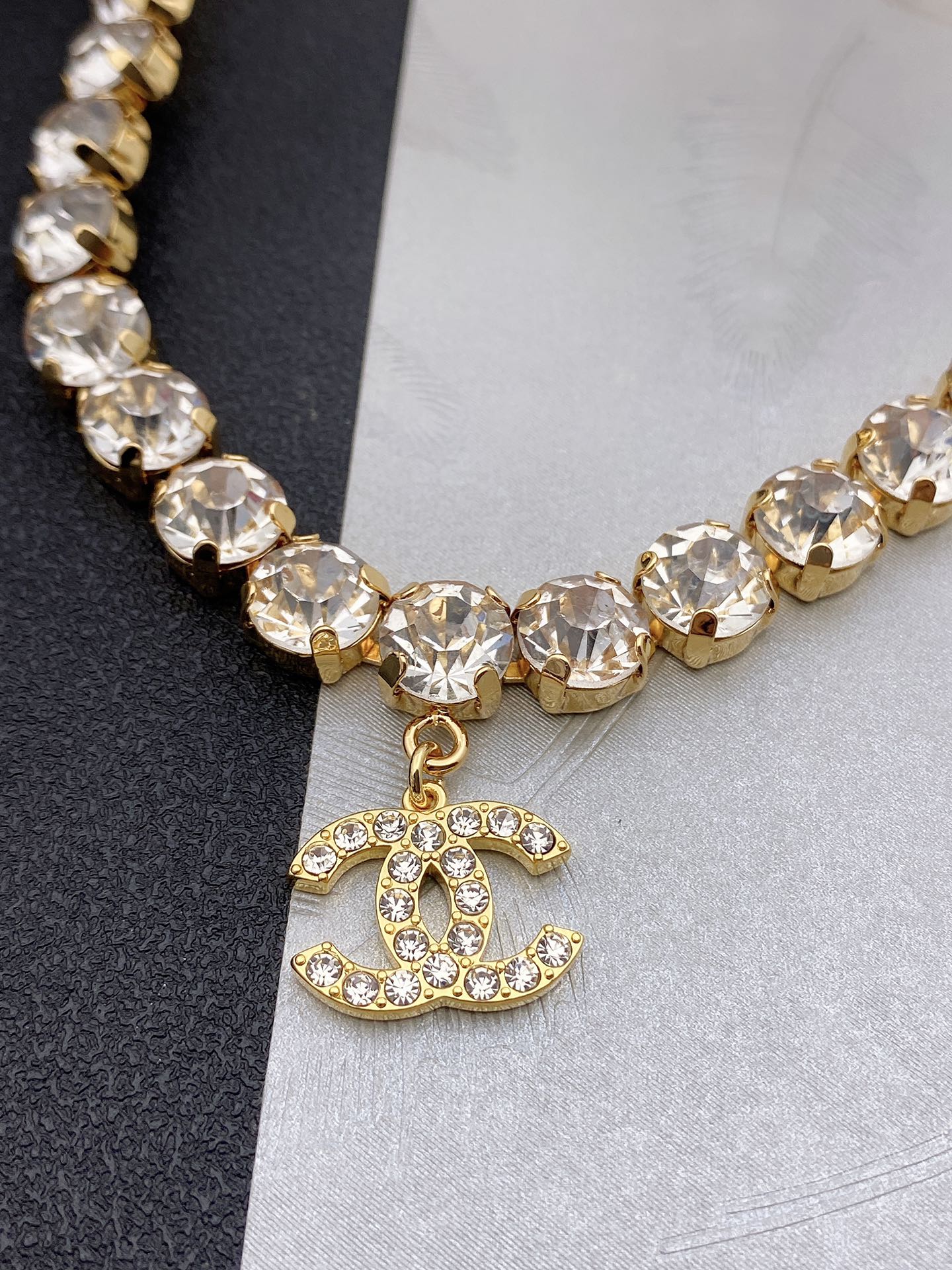 Signature Emblem Crystal-Accent Pendant Necklace – Design 025 detail view