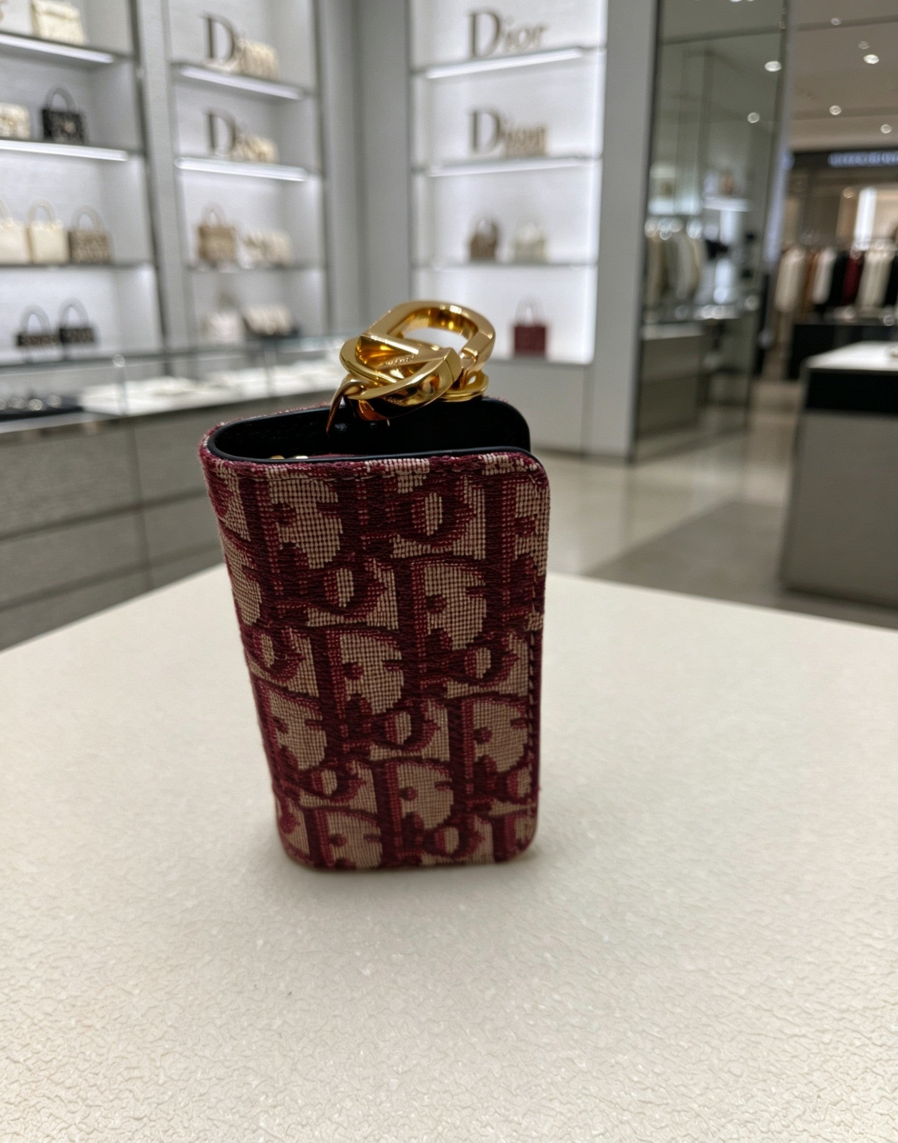 Floral Motif Bag Charm in Gold-Tone with Vintage-Style Finish – Design 001 detail view