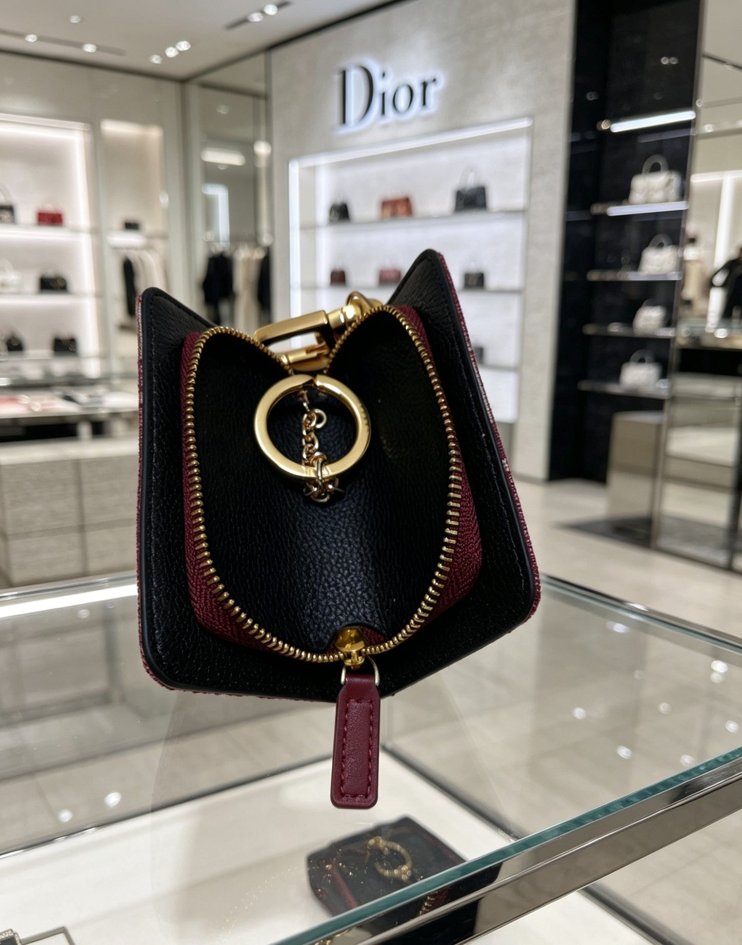 Floral Motif Bag Charm in Gold-Tone with Vintage-Style Finish – Design 001 styled view