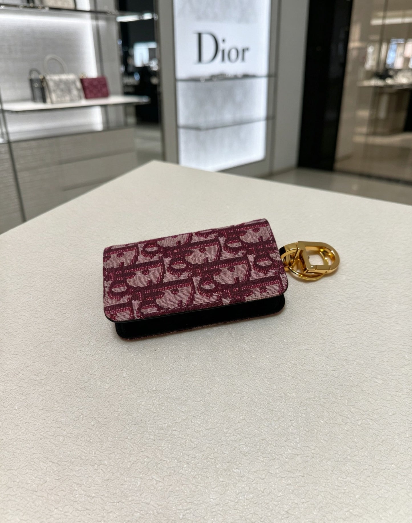 Floral Motif Bag Charm in Gold-Tone with Vintage-Style Finish – Design 001 front view