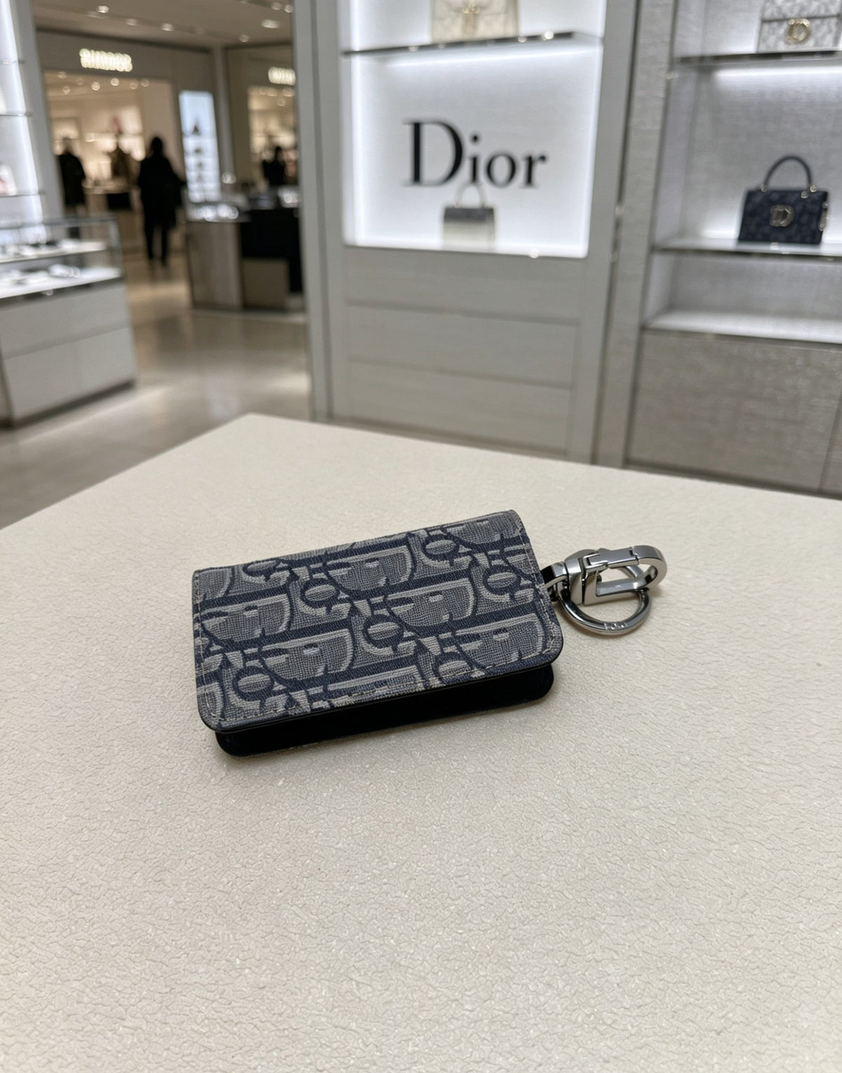 Floral Motif Bag Charm in Silver-Tone with Vintage-Style Finish – Design 002 front view
