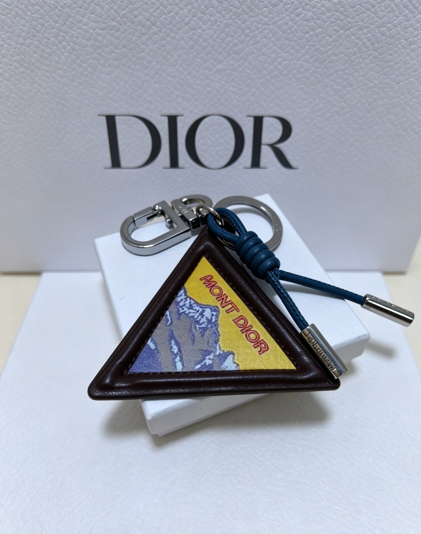 Floral Motif Bag Charm in Polished Metal-Tone detail view