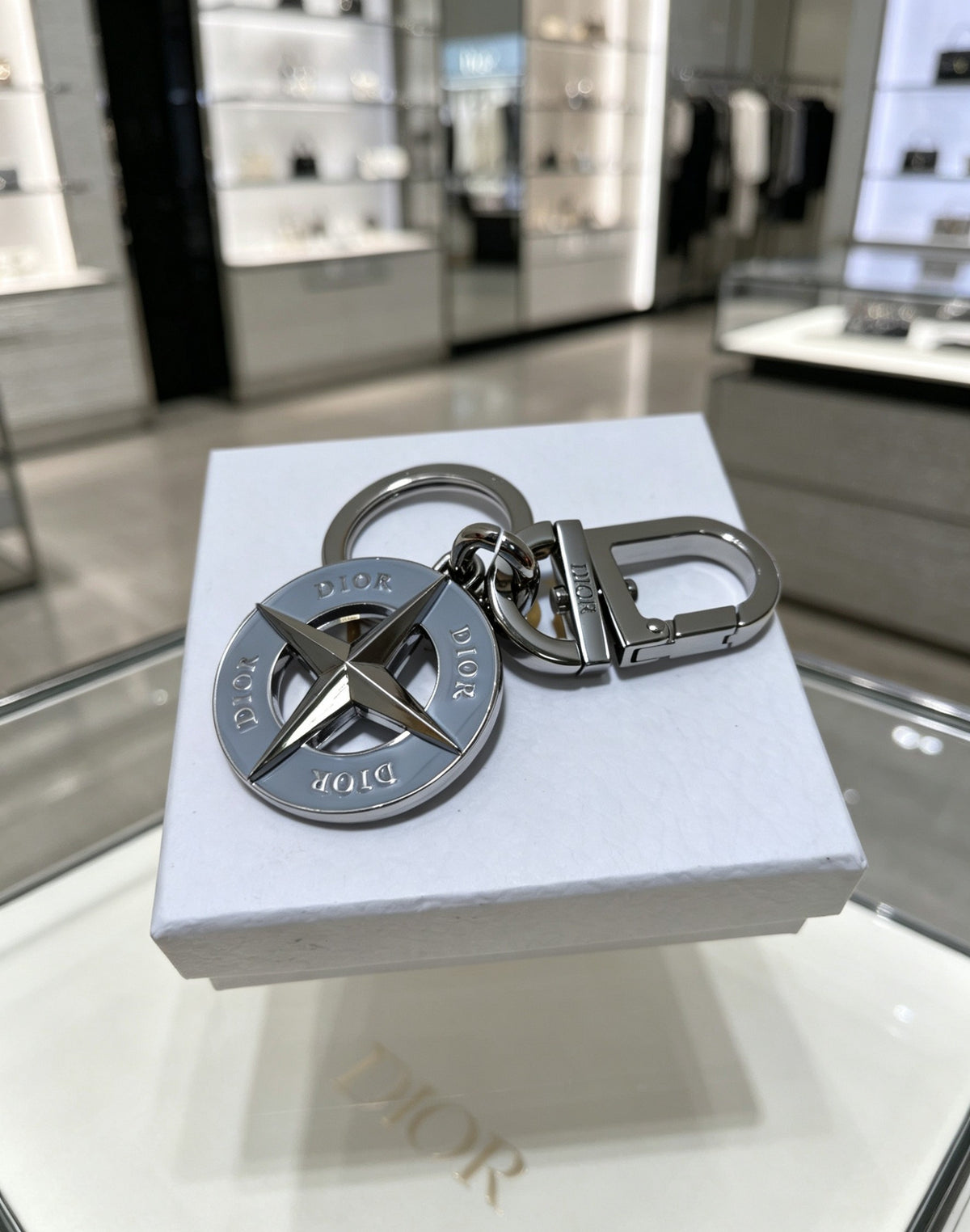 Star Motif Bag Charm in Silver-Tone – Design 004 front view