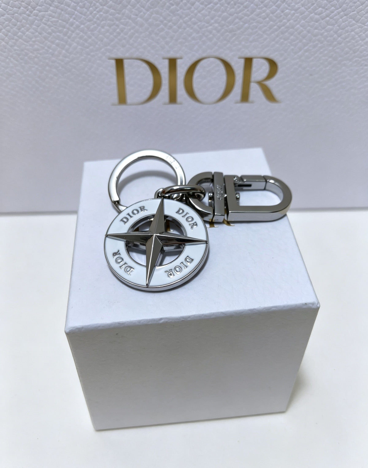 Star Motif Bag Charm in Silver-Tone – Design 003 front view