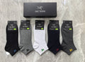 Arc'teryx Cotton Visible Colour, Cuff And Emblem Details Ankle Socks - 5-Pair Set