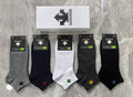 Descente Cotton Visible Branded Cuff Or Emblem Details No-Show Socks - 5-Pair Set