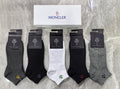 Moncler Cotton Visible Colour, Cuff And Emblem Details Ankle Socks - 5-Pair Set