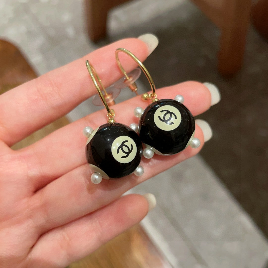 Double-C Emblem Statement Earrings in Polished Metal-Tone – Design 073 side detail