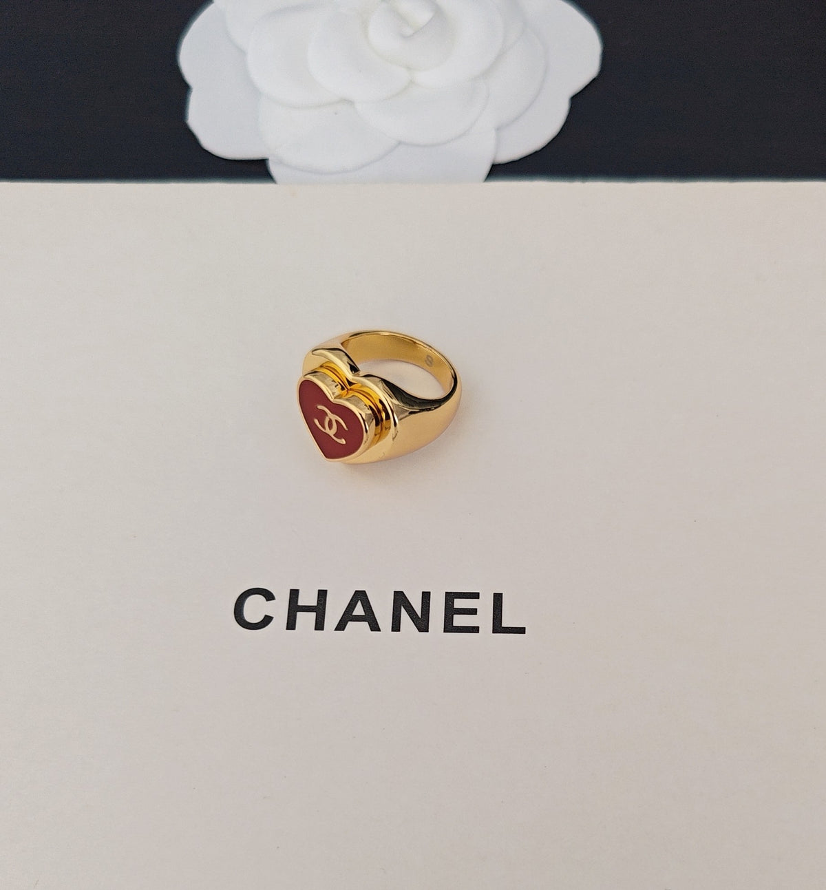 Heart Statement Ring in Gold-Tone detail view