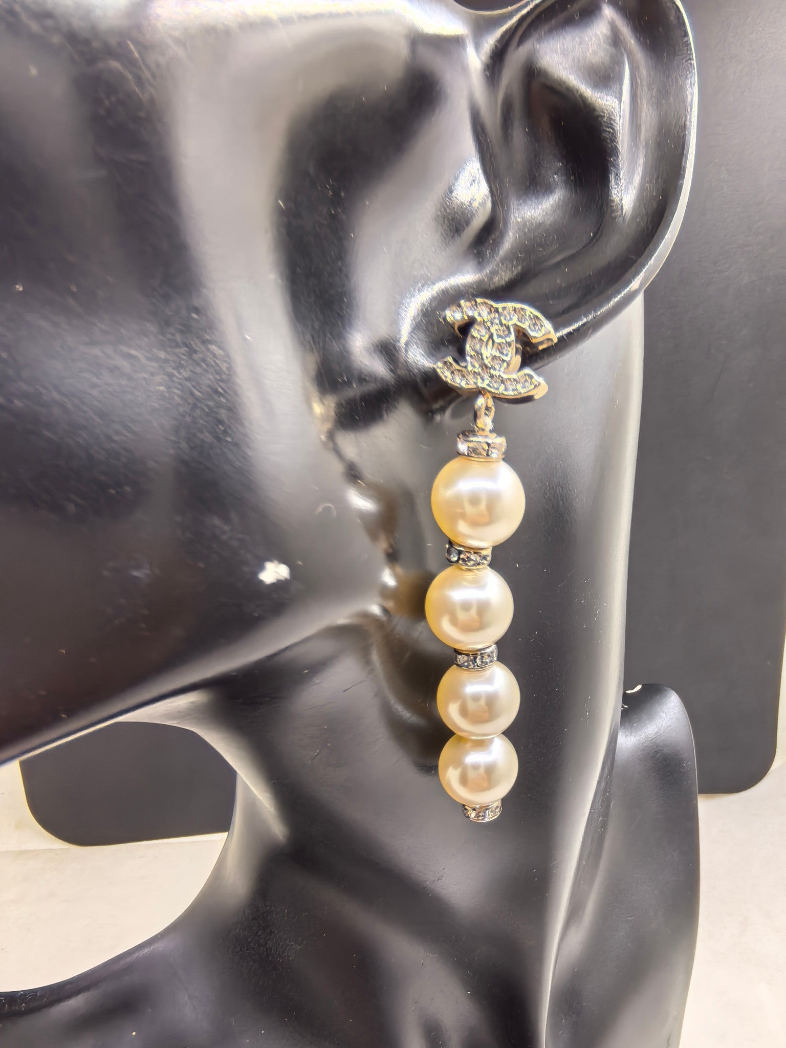 Pearl Pearl-Detail Statement Earrings – Pearl Detail – Design 007 front product view