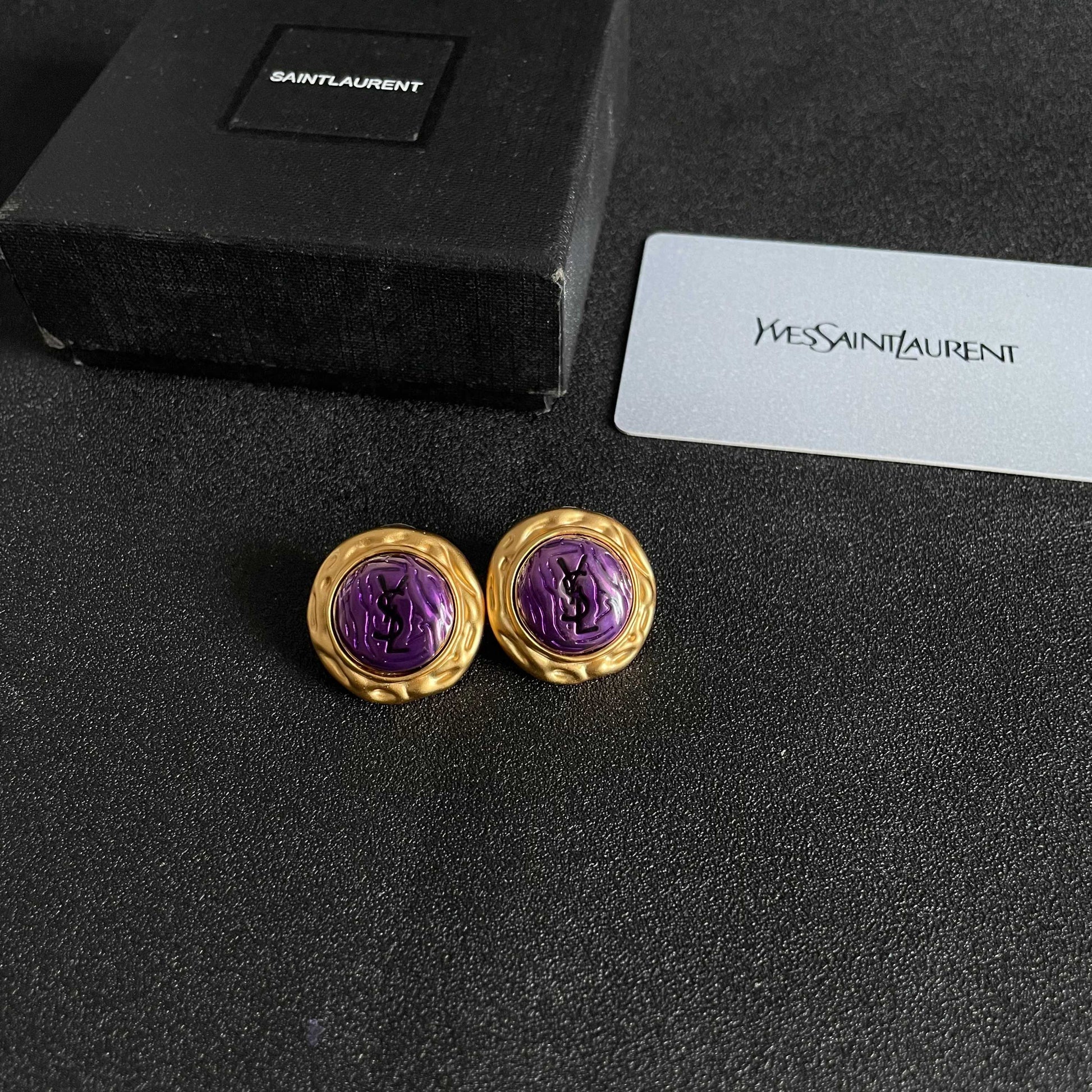 Signature Emblem Stud Earrings in Silver-Tone – Design 014 close-up detail