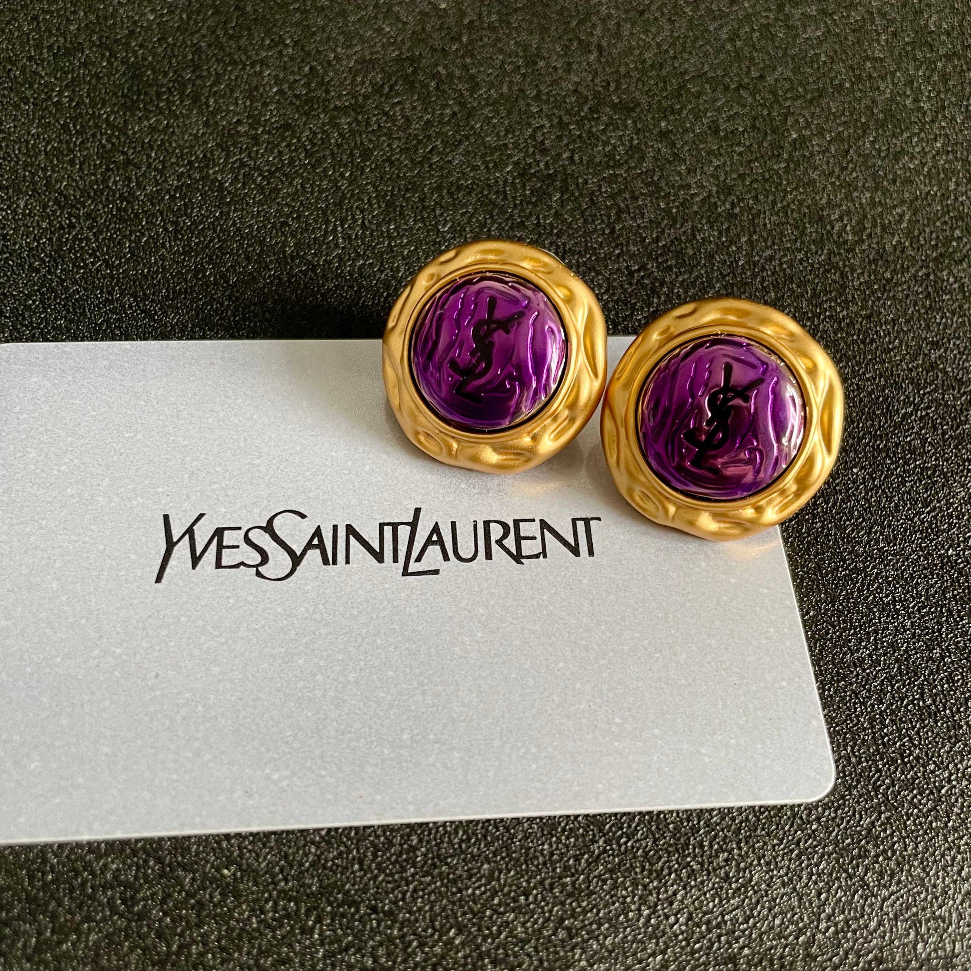 Signature Emblem Stud Earrings in Silver-Tone – Design 014 front product view
