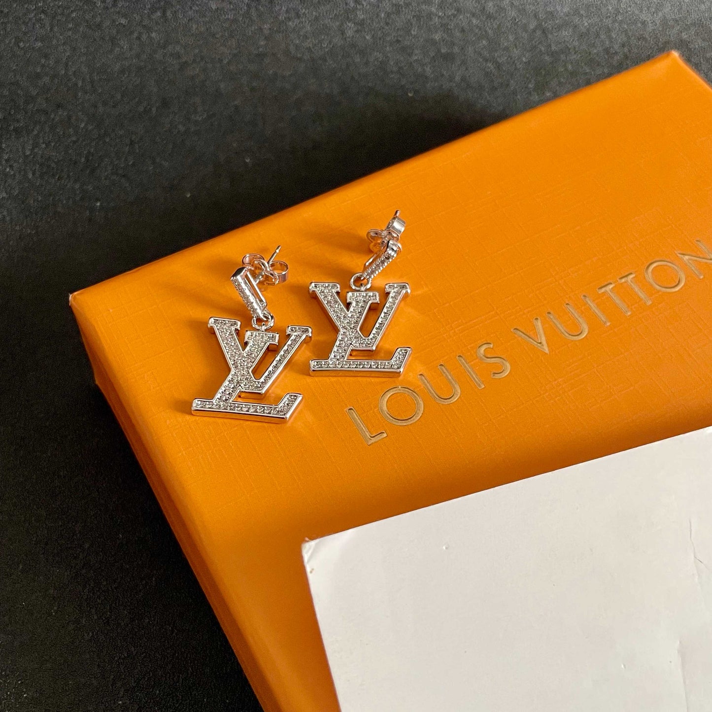 Geometric Emblem Stud Earrings in Polished Metal-Tone – Design 008 styled product view