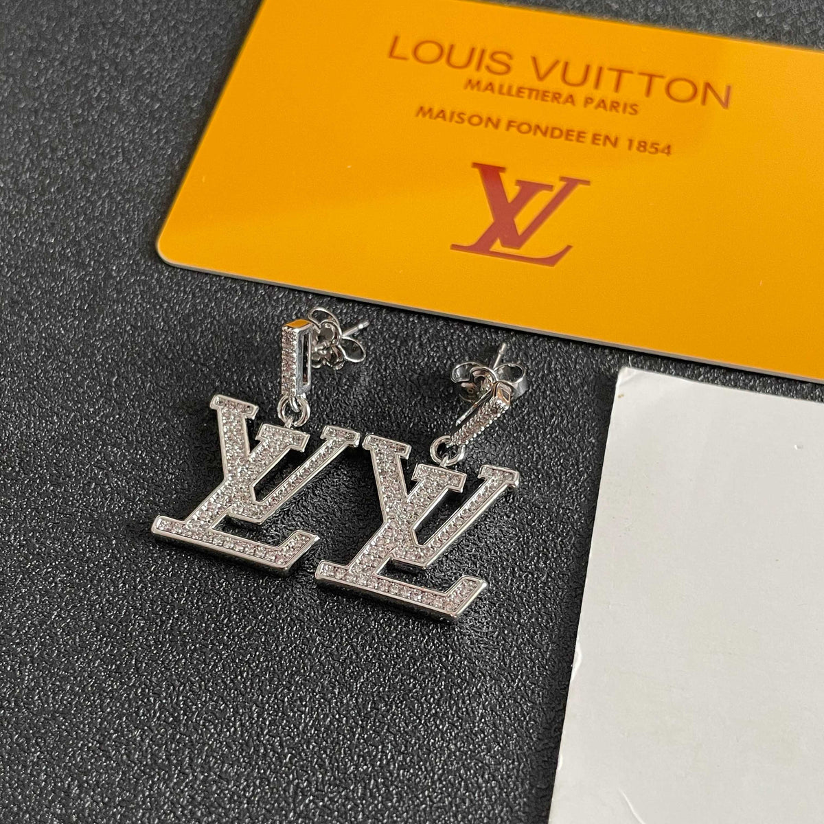 Geometric Emblem Stud Earrings in Polished Metal-Tone – Design 008 main product view