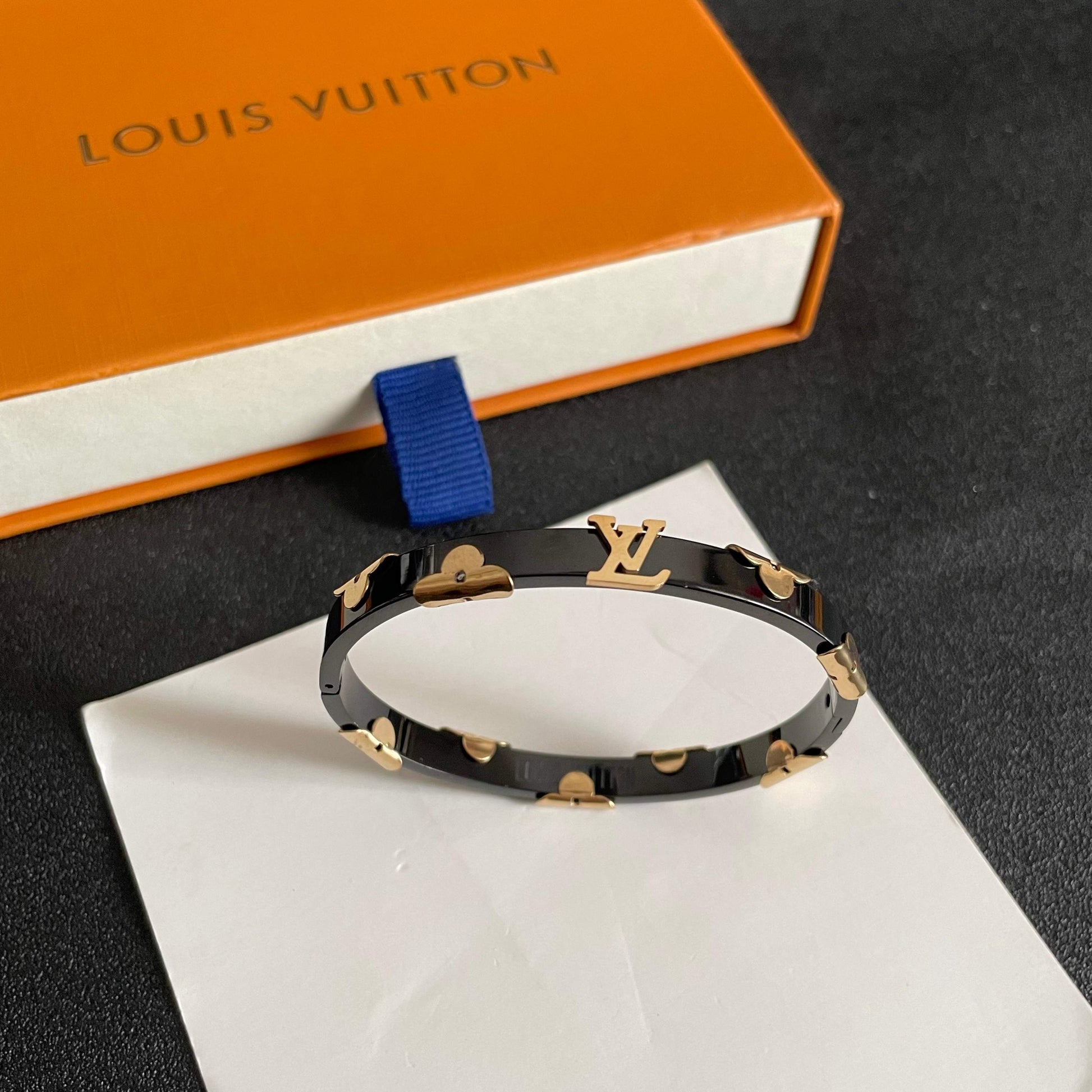 Geometric Emblem Bangle in Polished Metal-Tone – Design 001 close-up detail