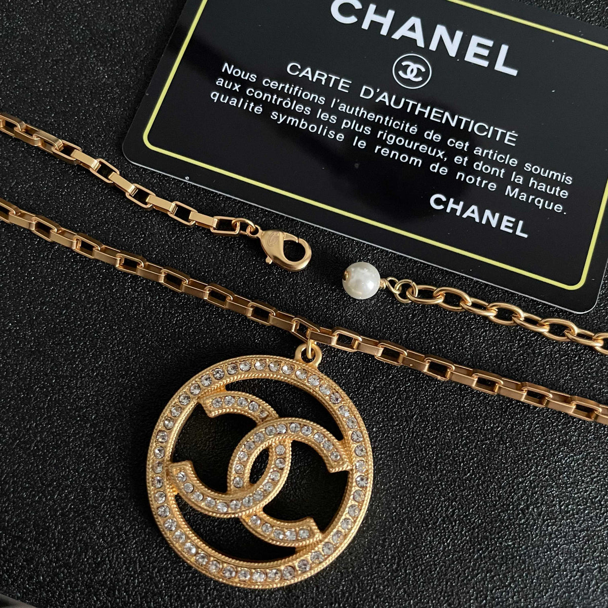 Double-C Emblem Crystal-Accent Pendant Necklace – Design 014 main product view