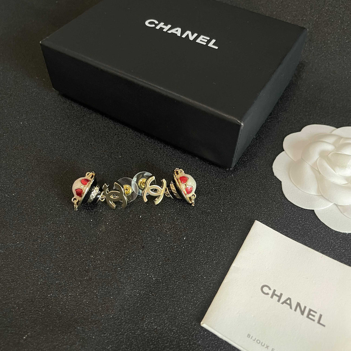 Signature Emblem Statement Earrings in Polished Metal-Tone – Design 002 close-up detail