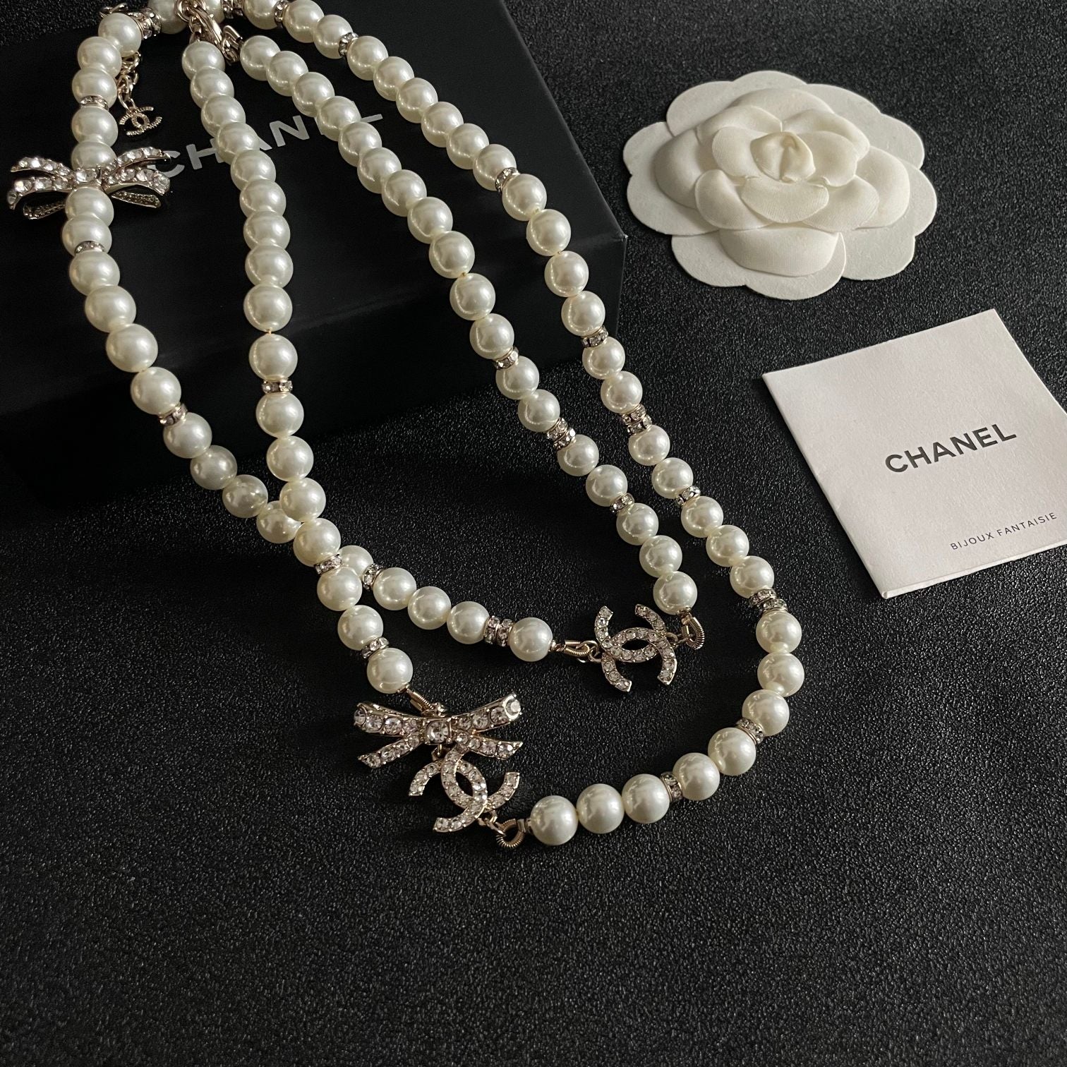 Letter Pearl-Detail Pendant Necklace – Pearl Detail – Design 002 styled product view