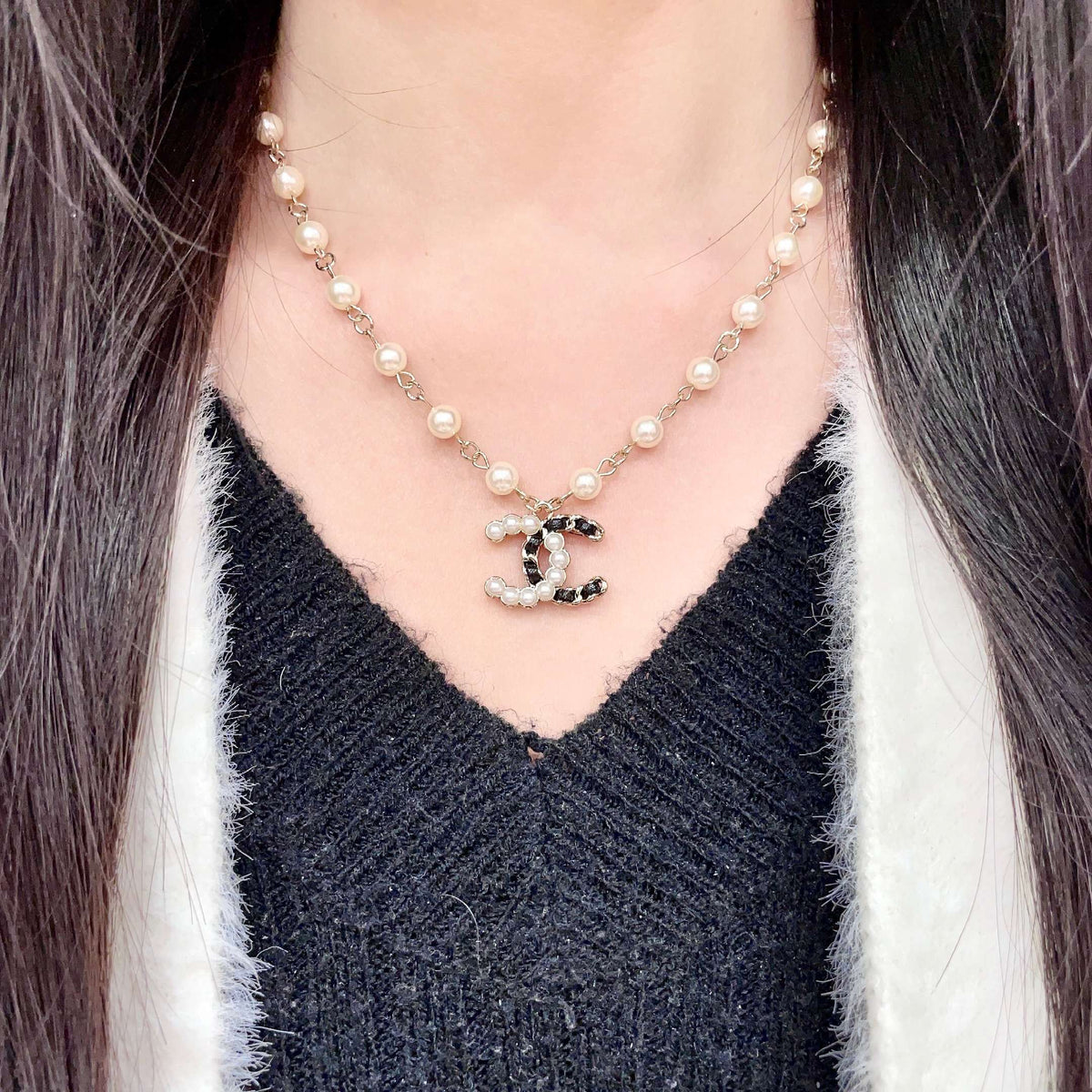 Signature Emblem Pendant Necklace in Polished Metal-Tone – Design 024 detail view