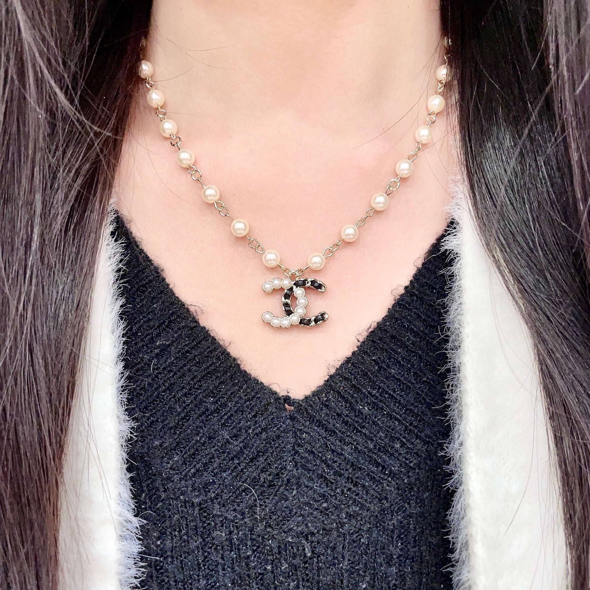 Signature Emblem Pendant Necklace in Polished Metal-Tone – Design 024 detail view