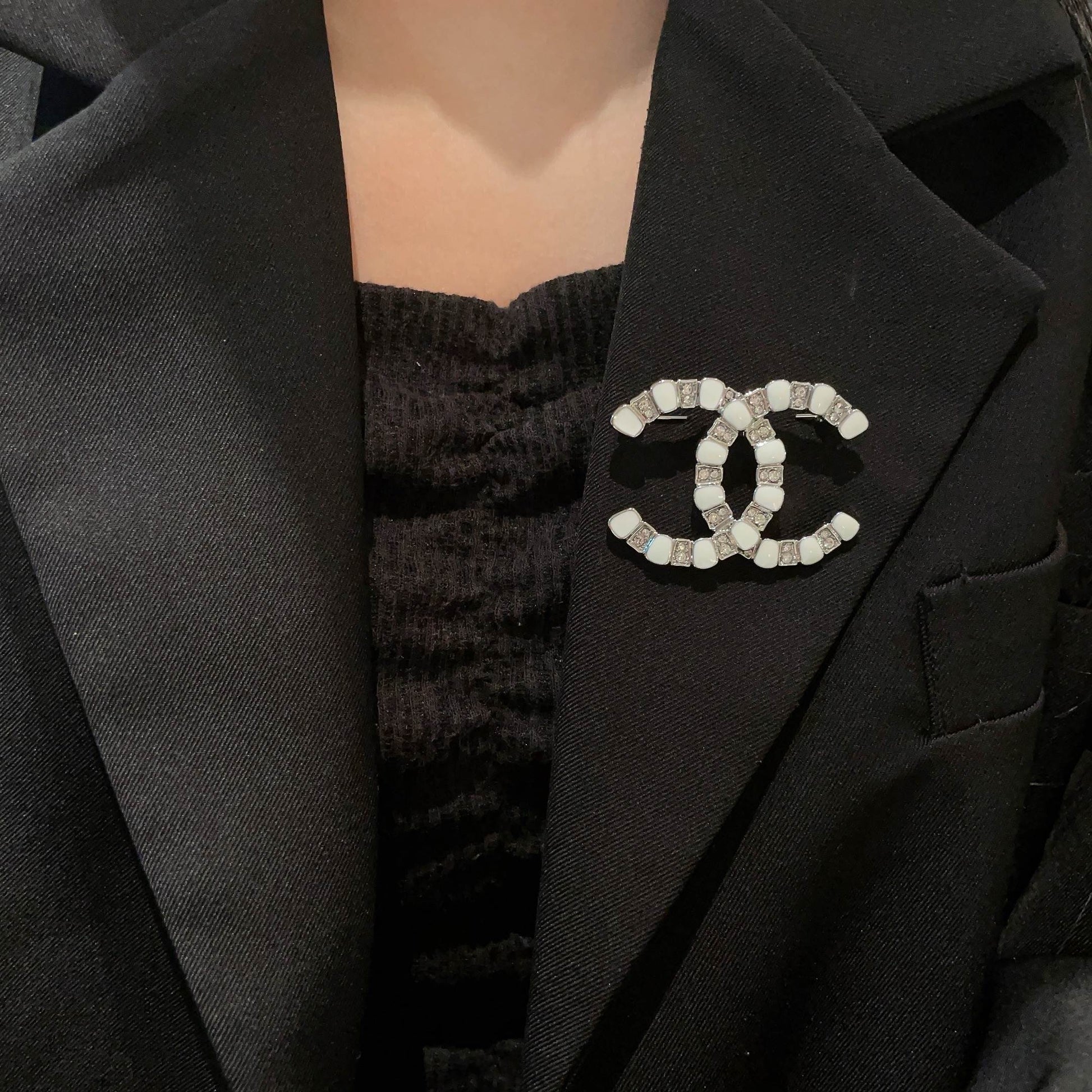 Signature Emblem Brooch in Polished Metal-Tone – Design 013 front product view