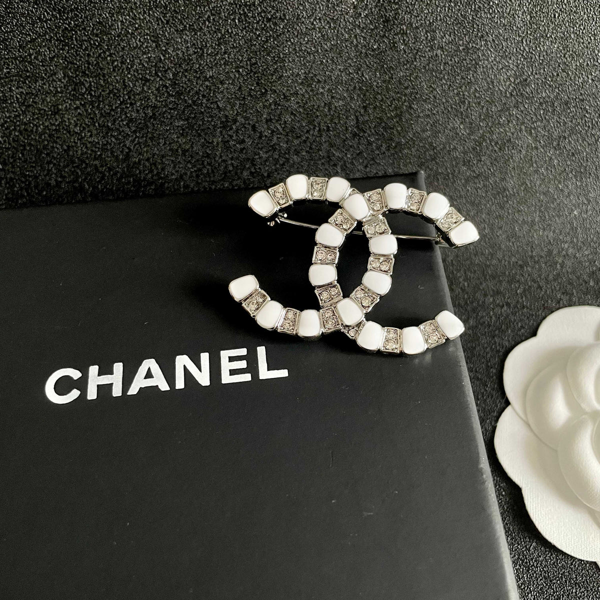 Signature Emblem Brooch in Polished Metal-Tone – Design 013 detail view