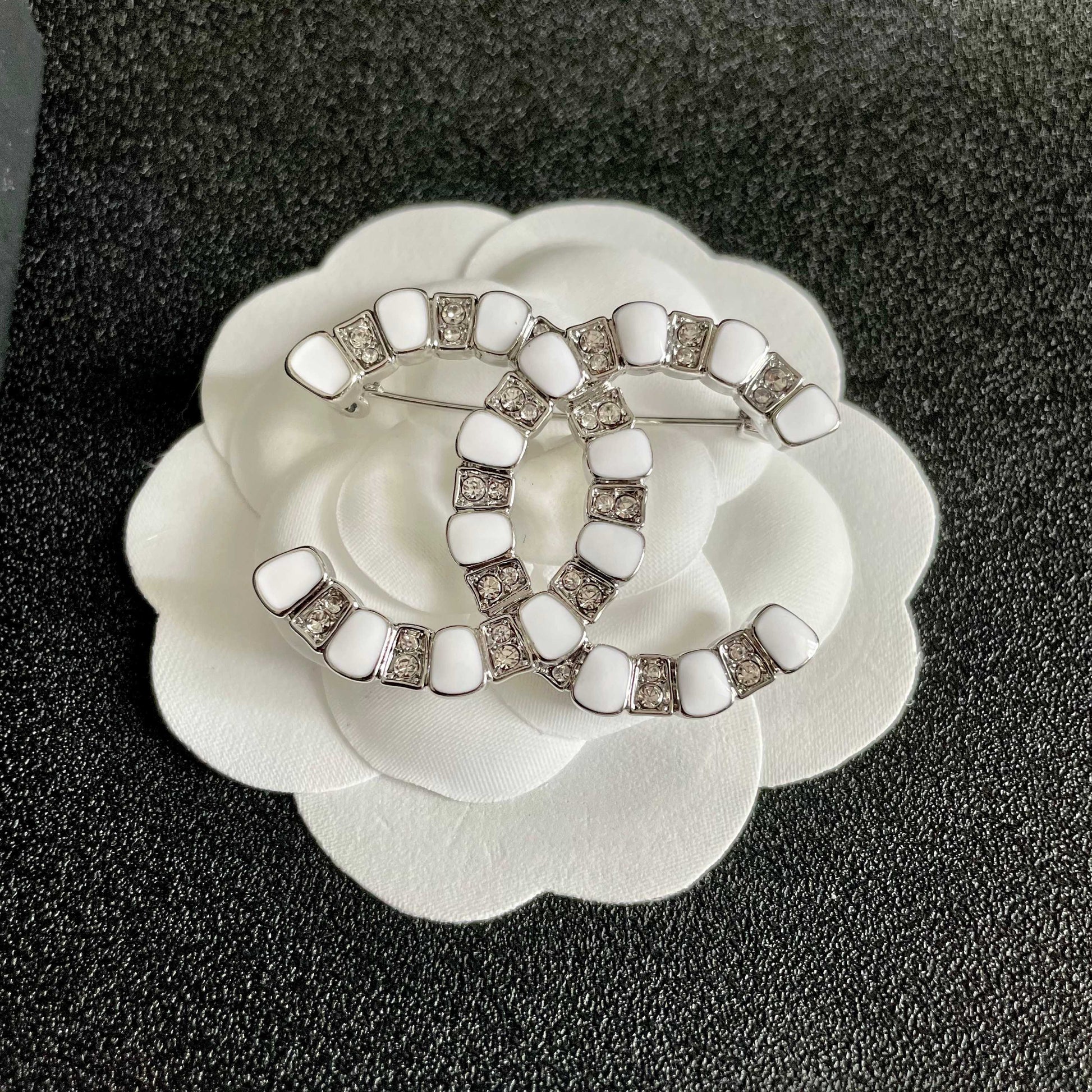 Signature Emblem Brooch in Polished Metal-Tone – Design 013 front product view