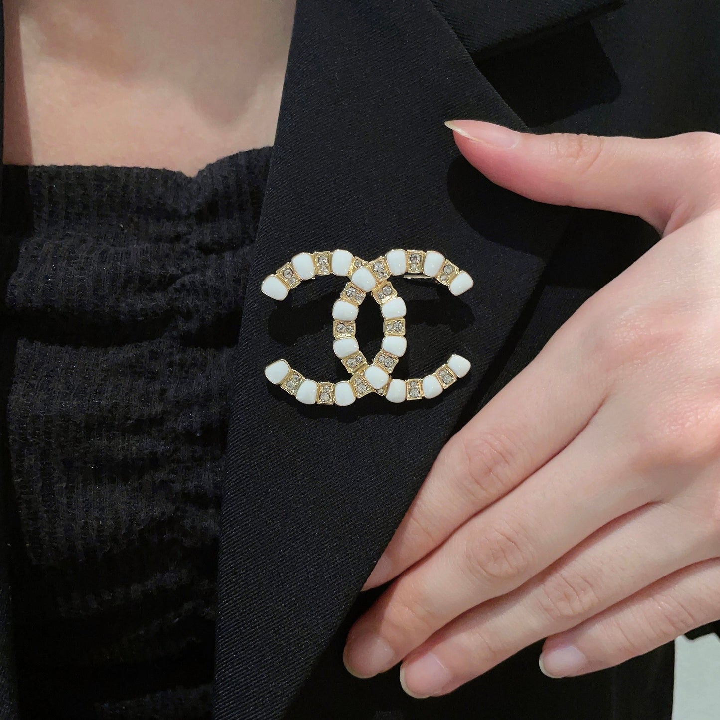 Signature Emblem Brooch in Polished Metal-Tone – Design 012 main product view