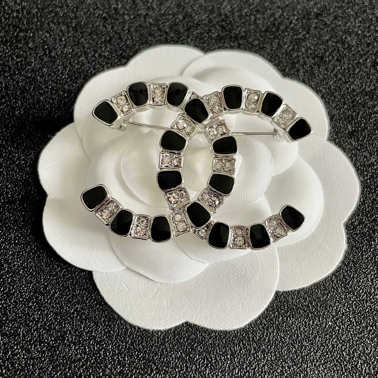 Signature Emblem Brooch in Polished Metal-Tone – Design 011 front product view