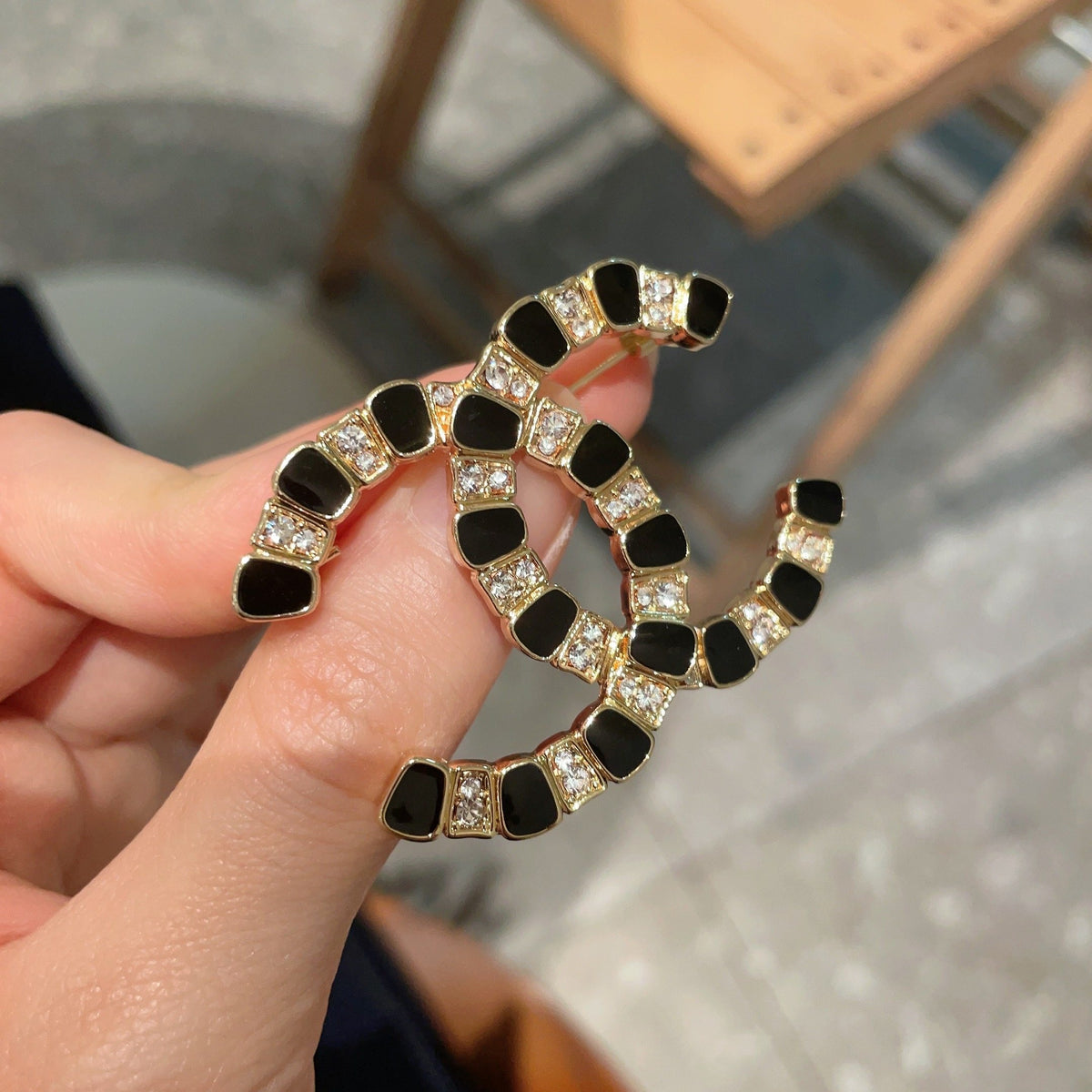 Signature Emblem Brooch in Polished Metal-Tone – Design 010 detail view