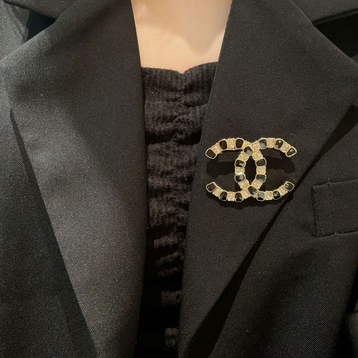 Signature Emblem Brooch in Polished Metal-Tone – Design 010 front product view