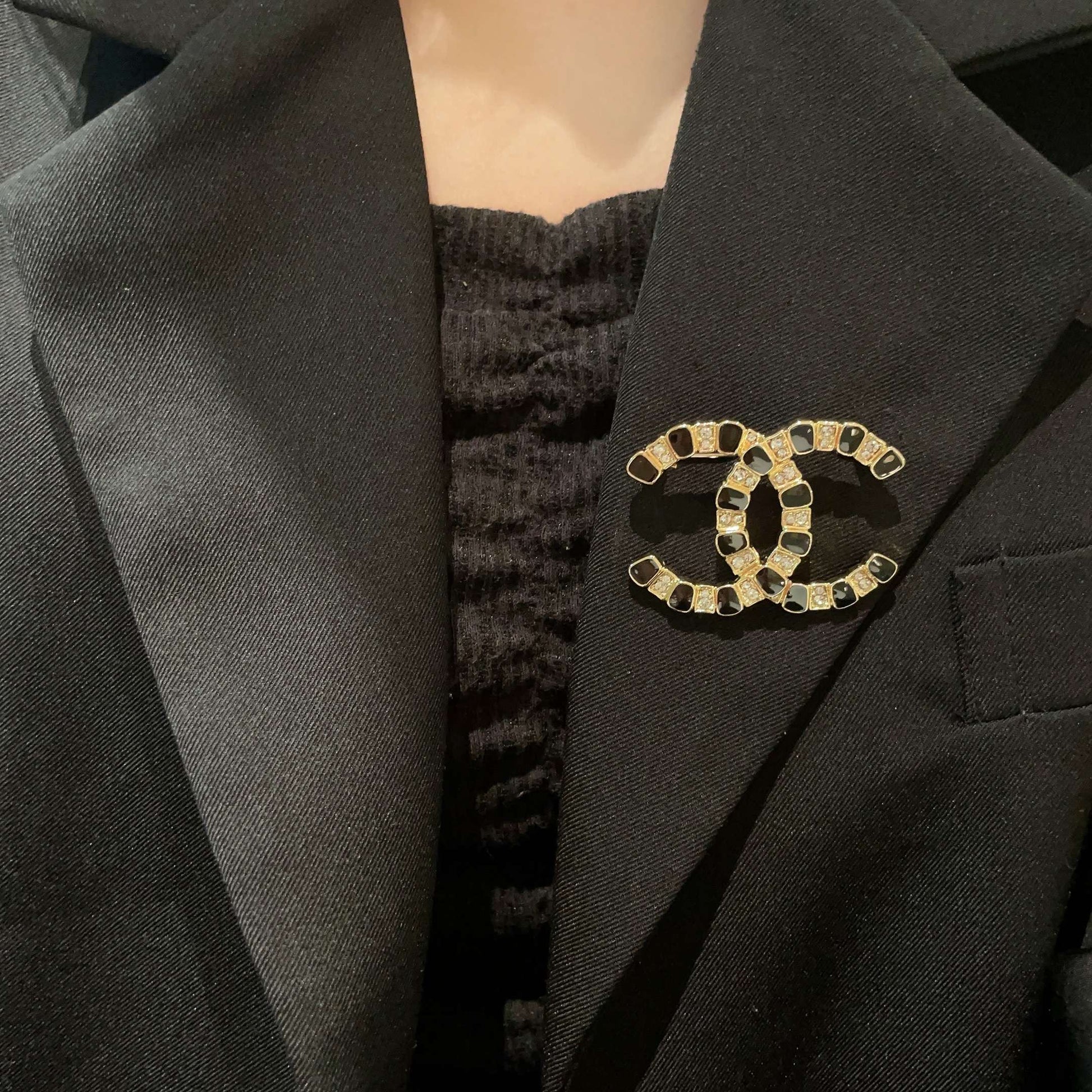 Signature Emblem Brooch in Polished Metal-Tone – Design 010 front product view