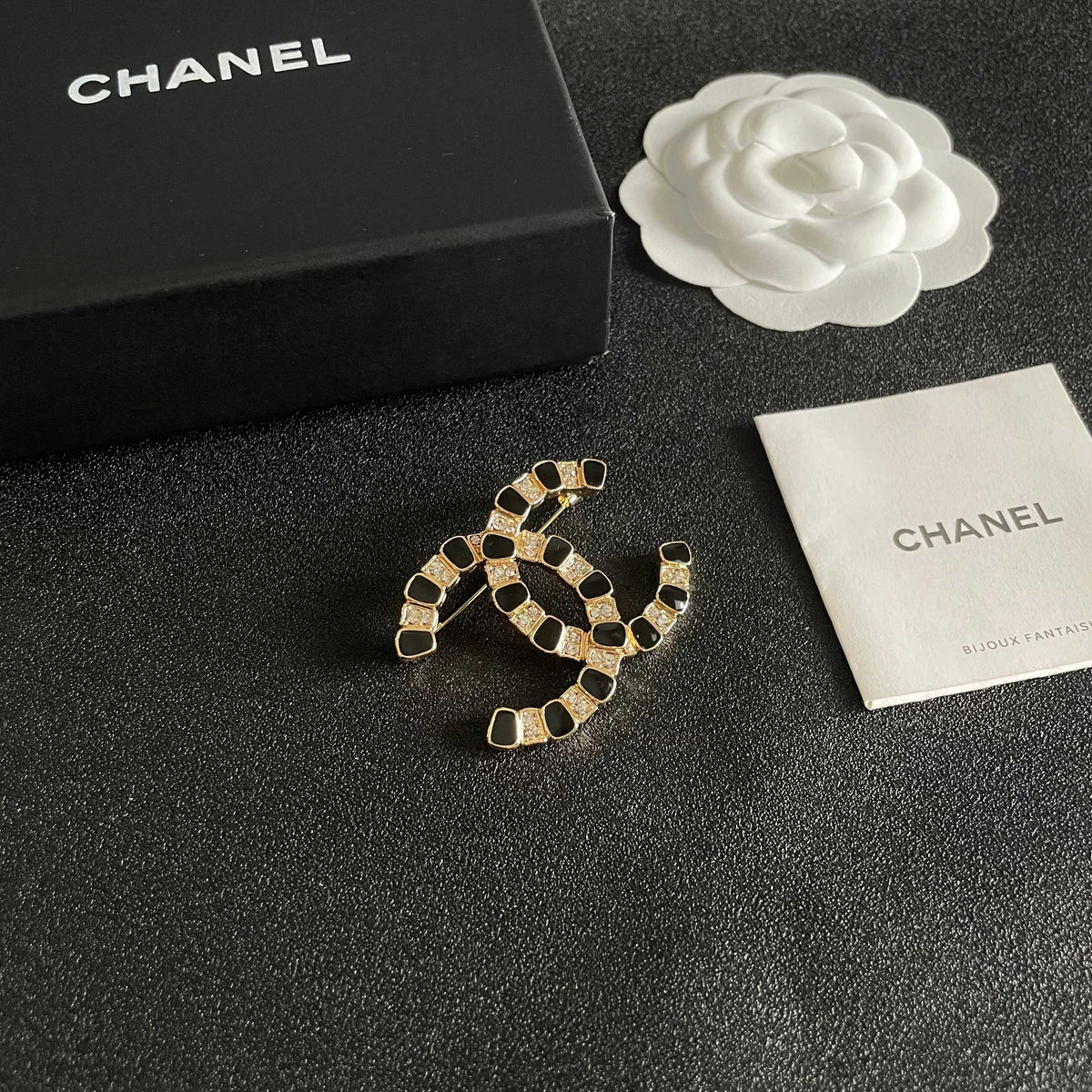 Signature Emblem Brooch in Polished Metal-Tone – Design 010 styled product view