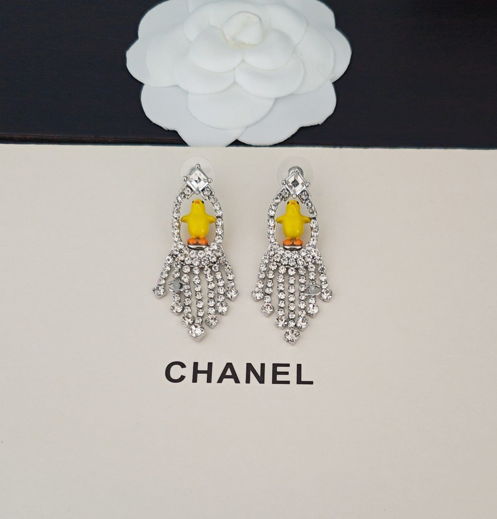 Duck Statement Earrings in Gold-Tone – Design 001 side detail