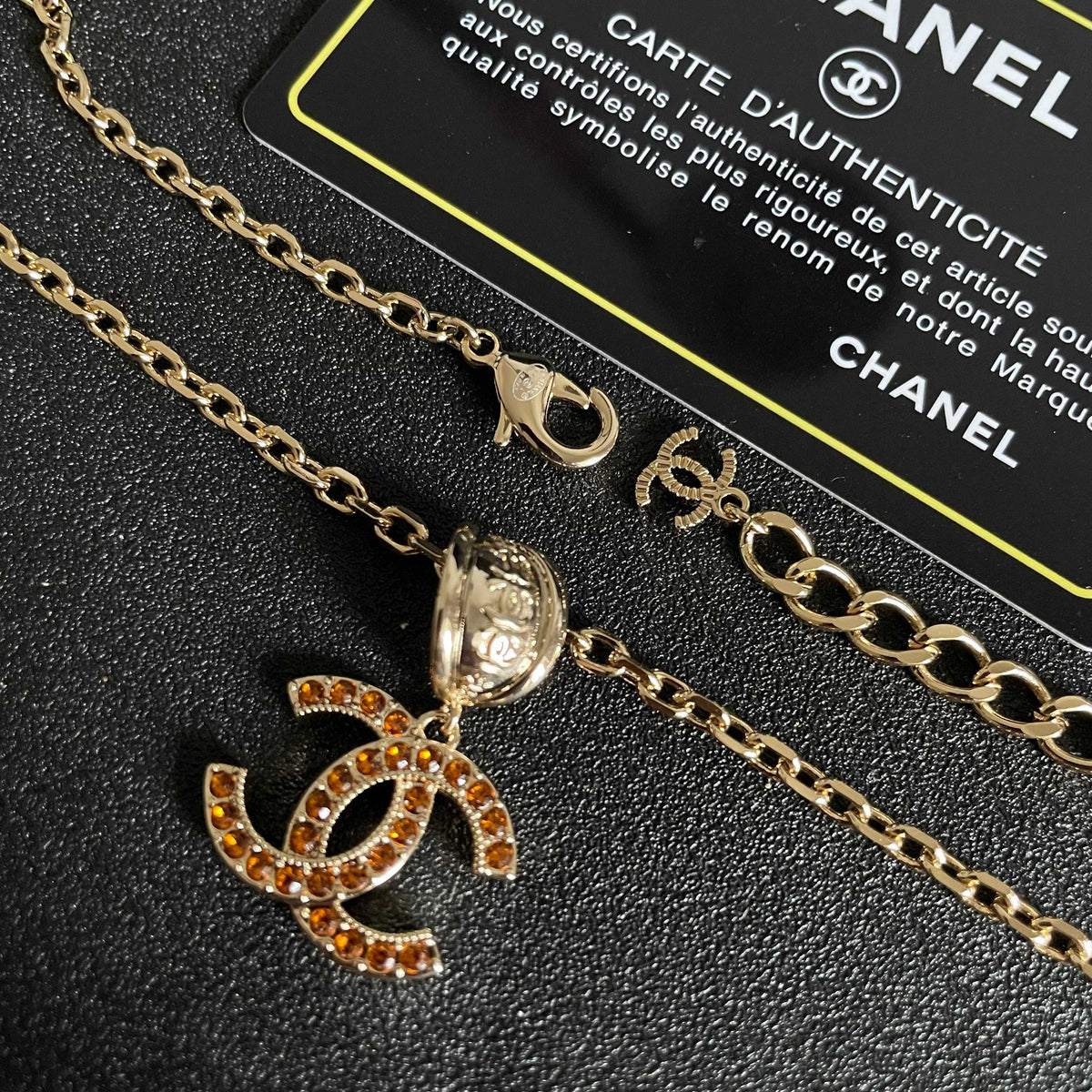Double-C Emblem Crystal-Accent Pendant Necklace – Design 002 main product view