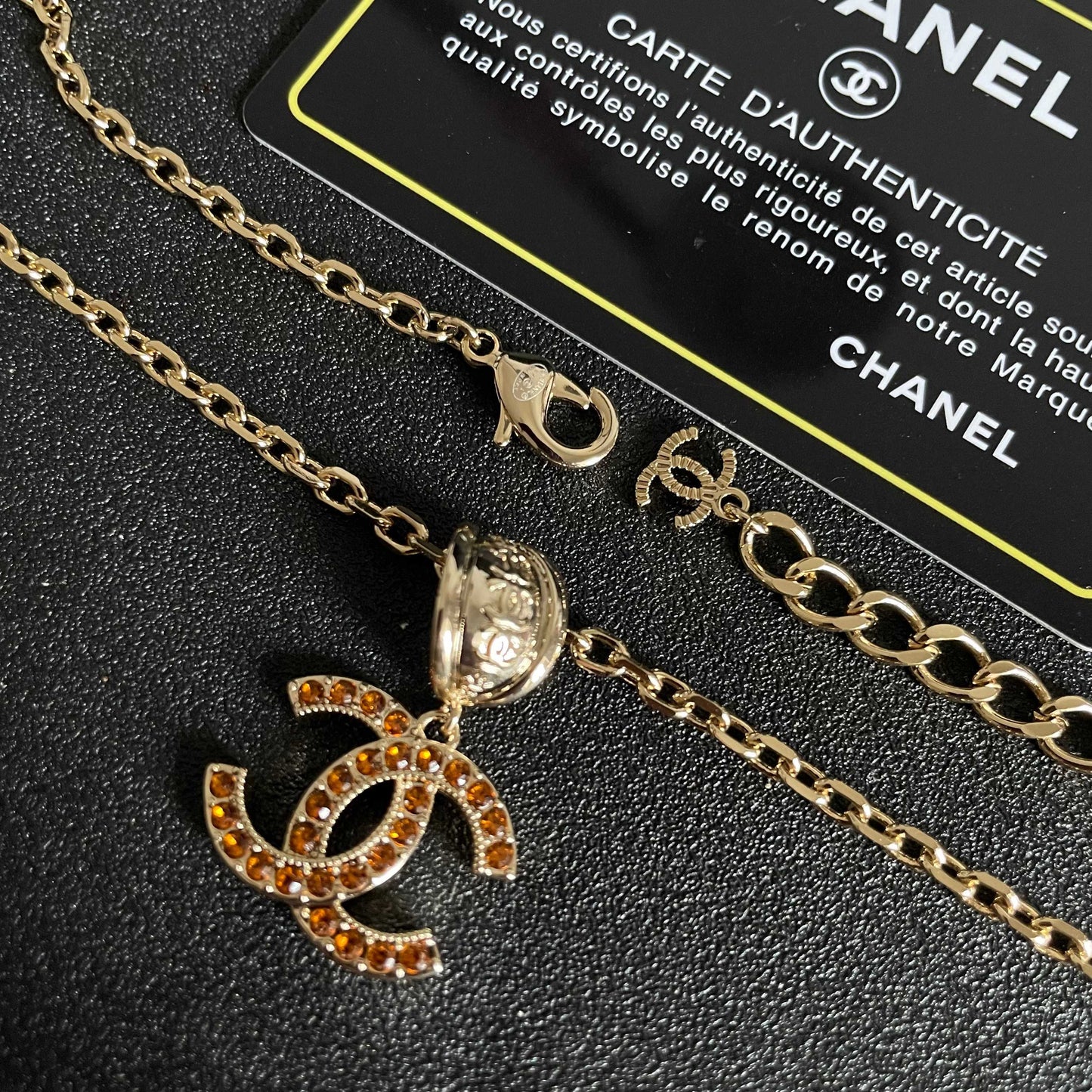 Double-C Emblem Crystal-Accent Pendant Necklace – Design 004 main product view
