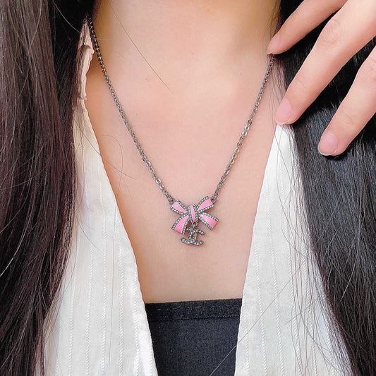 Double-C Emblem Crystal-Accent Pendant Necklace – Design 001 main product view