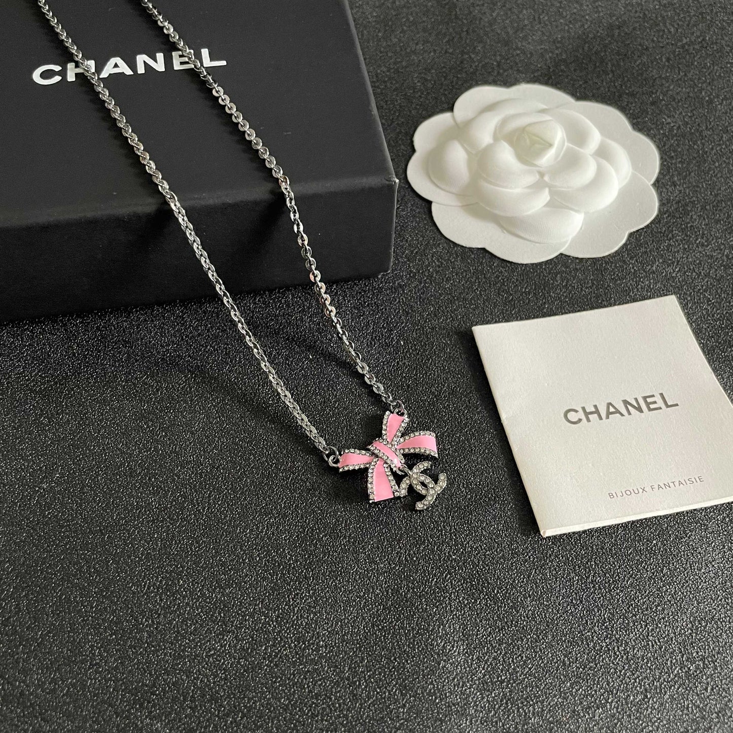 Double-C Emblem Crystal-Accent Pendant Necklace – Design 001 styled product view