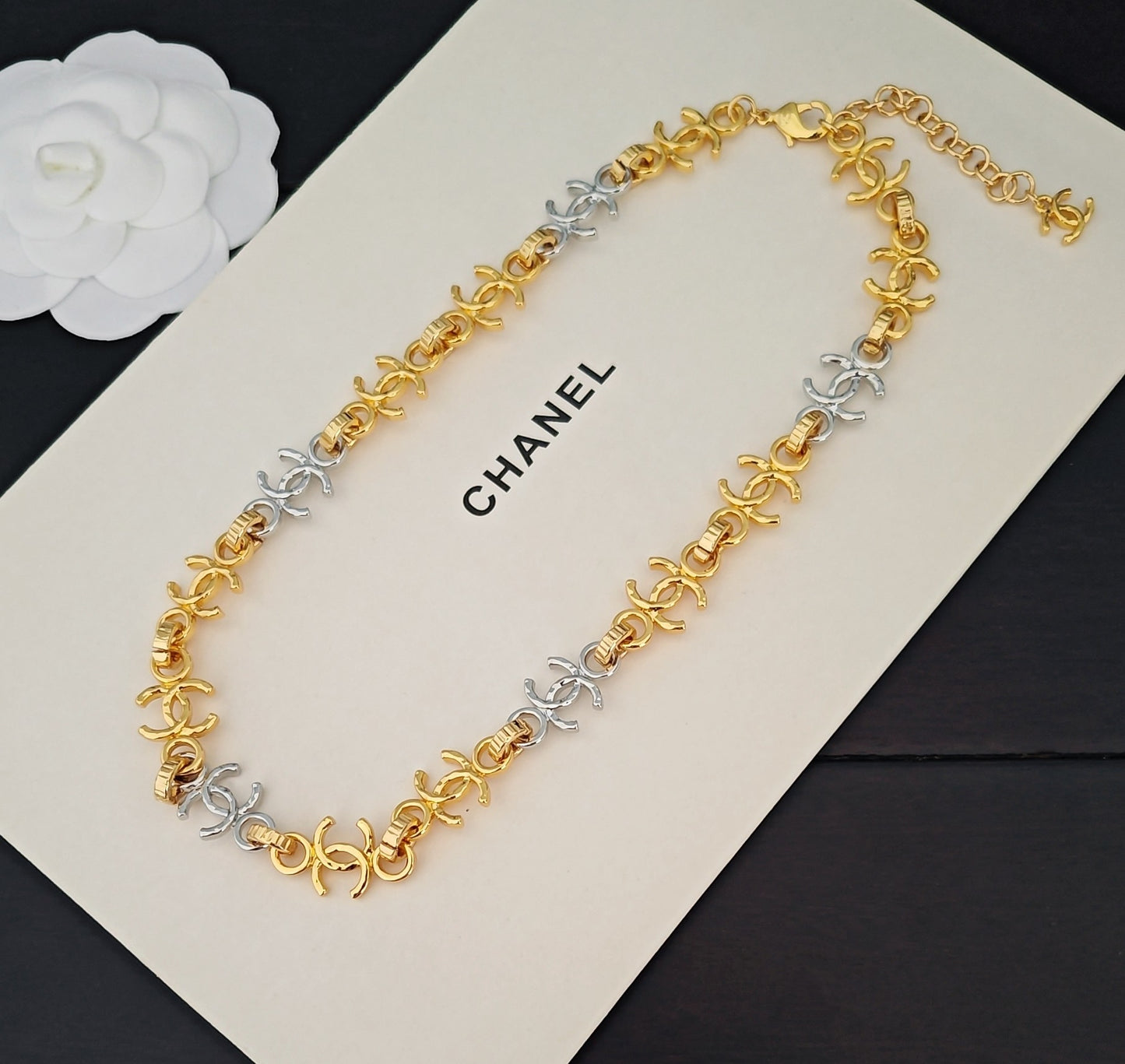Signature Emblem Pendant Necklace in Gold-Tone – Design 001 close-up detail