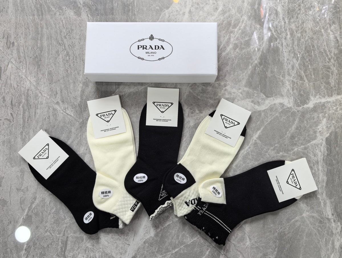 Prada Triangular Emblem Details Ankle Socks
