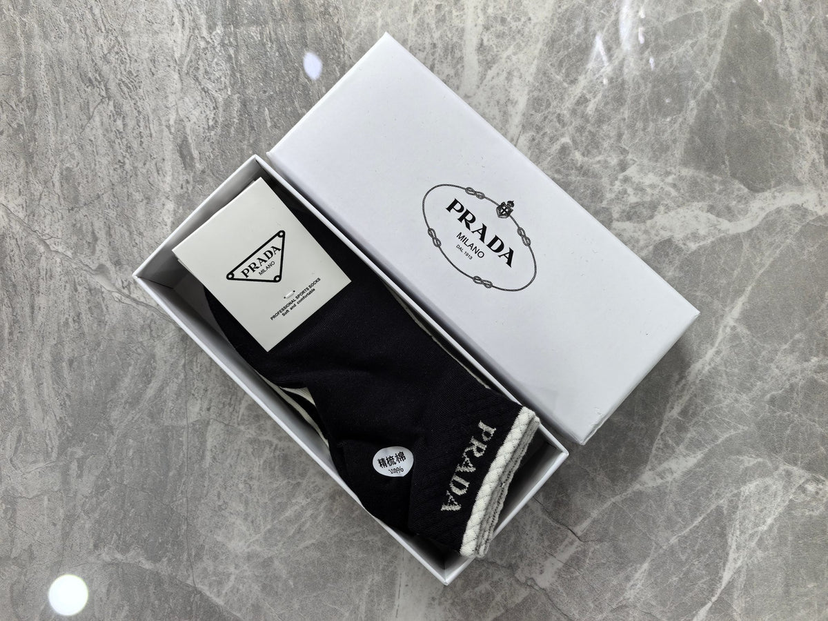 Prada Triangular Emblem Details Ankle Socks
