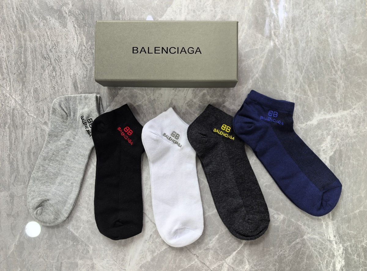 Balenciaga Colourful Bb Details Ankle Socks