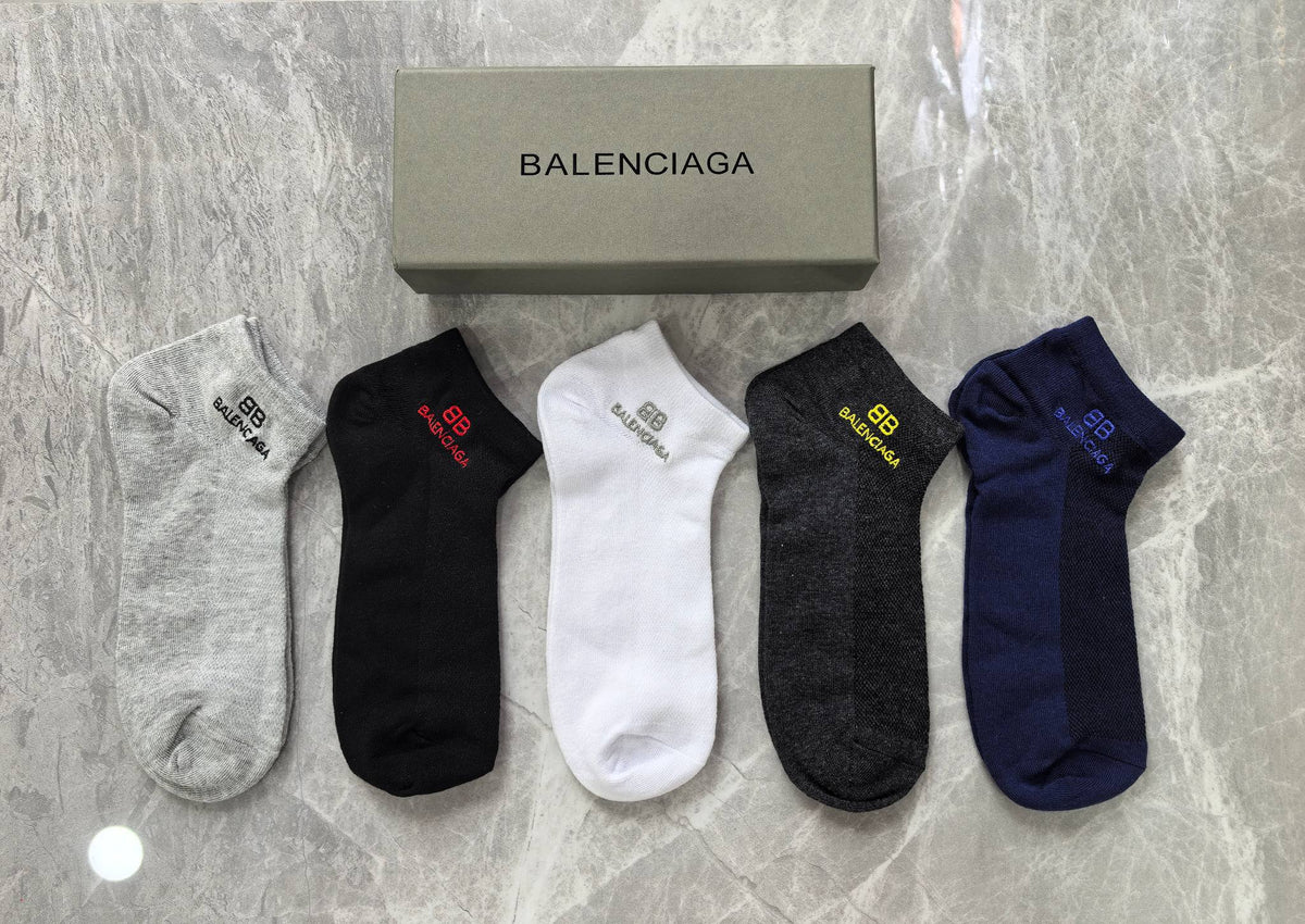 Balenciaga Colourful Bb Details Ankle Socks